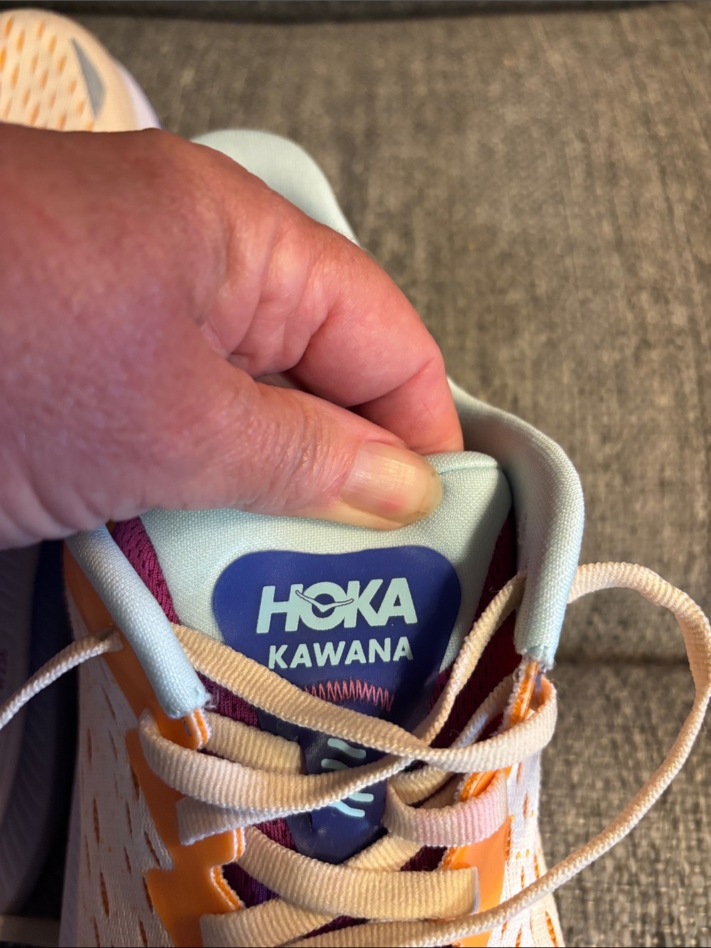 Hoka Kawana 8 Women’s Athletic Running Shoes in Peach & Orange - Picture 6 of 8